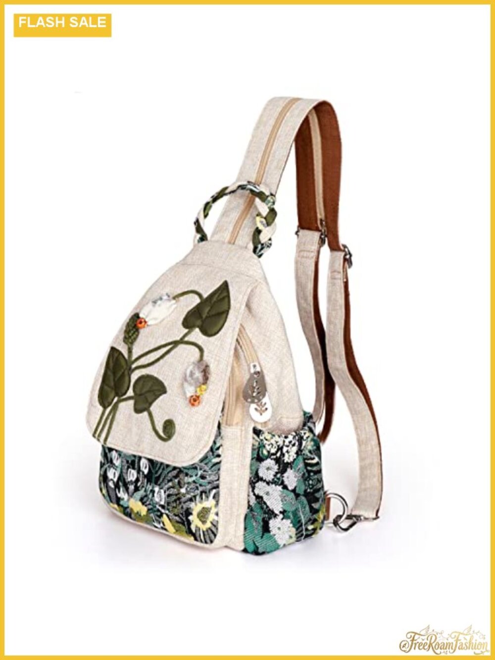 Convertible Canvas Sling Backpack Crossbody Bag Handcrafted Artisan Purse